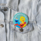 Sesame Pals Birthday Patroon Ronde Button 7,6 Cm (In situ)