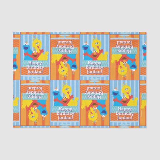 Sesame Pals Birthday Patroon Tissuepapier (Voorkant)