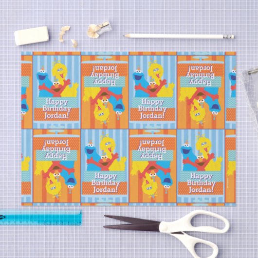 Sesame Pals Birthday Patroon Tissuepapier (Craft)