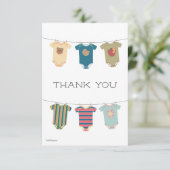 Sesame Pals Bodysuits Baby shower Bedankkaart (Staand voorkant)
