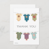 Sesame Pals Bodysuits Baby shower Bedankkaart (Voorkant / Achterkant)