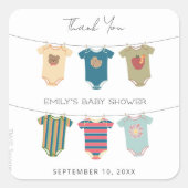 Sesame Pals Bodysuits Baby shower Dank u Vierkante Sticker (Voorkant)