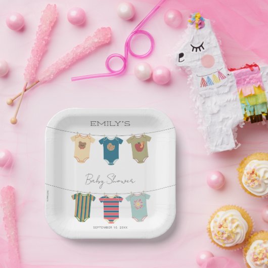 Sesame Pals Bodysuits Baby shower Papieren Bordje (Feest)