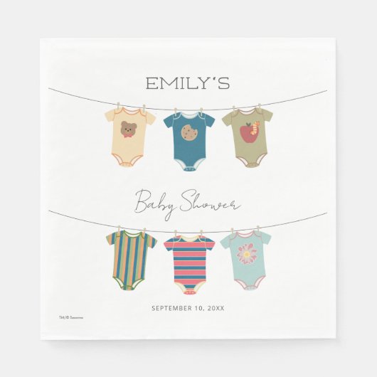 Sesame Pals Bodysuits Baby shower Servet (Voorkant)