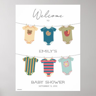 Sesame Pals Bodysuits Baby shower Welkom Poster
