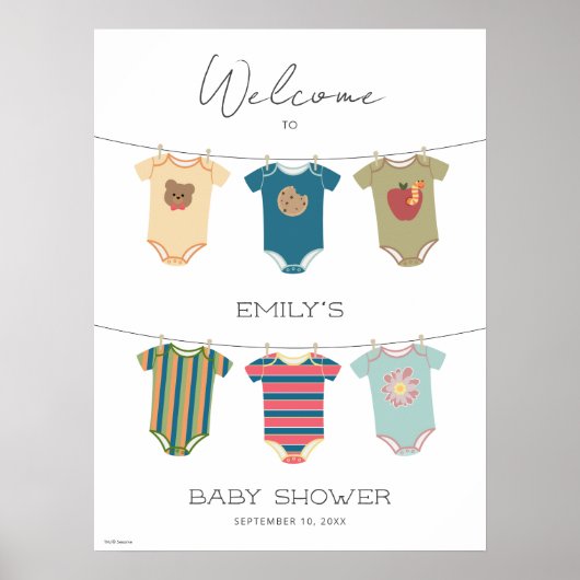 Sesame Pals Bodysuits Baby shower Welkom Poster (Voorkant)