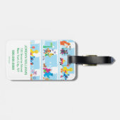 Sesame Pals die langs Sesamstraat lopen Patroon Bagagelabel (Achterkant horizontaal)