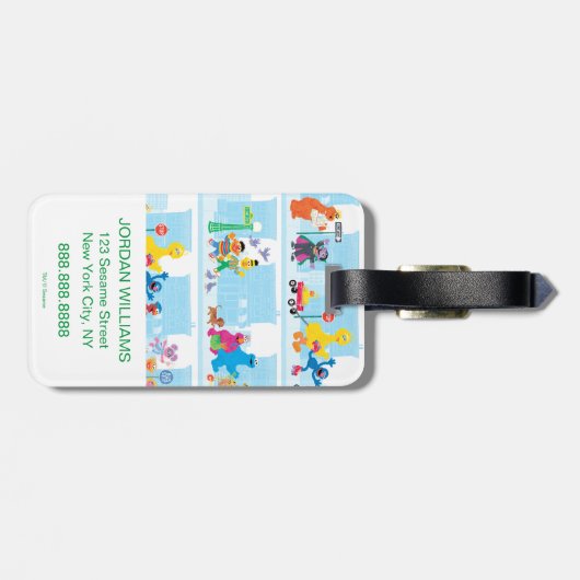 Sesame Pals die langs Sesamstraat lopen Patroon Bagagelabel (Achterkant horizontaal)
