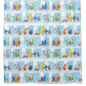 Sesame Pals die langs Sesamstraat lopen Patroon Douchegordijn (Voorkant)