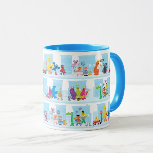 Sesame Pals die langs Sesamstraat lopen Patroon Mok (Voorkant rechts)