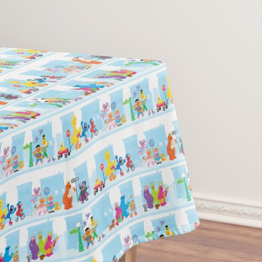 Sesame Pals die langs Sesamstraat lopen Patroon Tafelkleed (Voorbeeld)