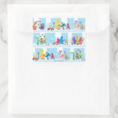Sesame Pals die langs Sesamstraat lopen Patroon Vierkante Sticker (Tas)