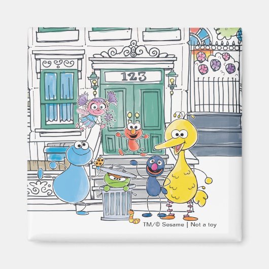 Sesame Pals Doodley Grafisch Magneet (Voorkant)