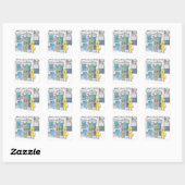 Sesame Pals Doodley Grafisch Vierkante Sticker (Vel)