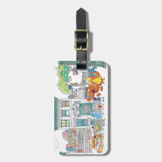 Sesame Pals Doodley Graphic Bagagelabel (Voorkant verticaal)
