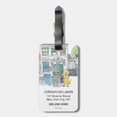 Sesame Pals Doodley Graphic Bagagelabel (Achterkant verticaal)