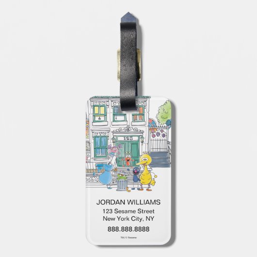 Sesame Pals Doodley Graphic Bagagelabel (Achterkant verticaal)