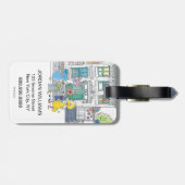 Sesame Pals Doodley Graphic Bagagelabel (Achterkant horizontaal)