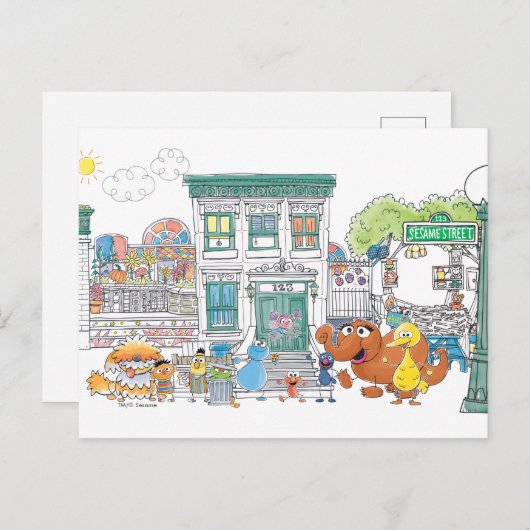 Sesame Pals Doodley Graphic Briefkaart (Voorkant / Achterkant)