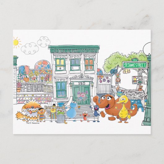 Sesame Pals Doodley Graphic Briefkaart (Voorkant)