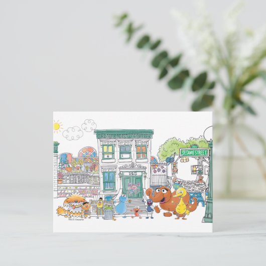 Sesame Pals Doodley Graphic Briefkaart (Staand voorkant)