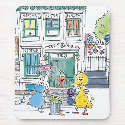 Sesame Pals Doodley Graphic Muismat (Voorkant)