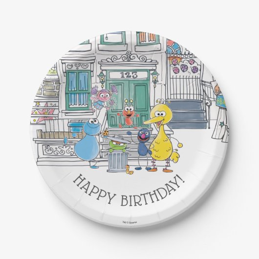 Sesame Pals Doodley Graphic Papieren Bordje (Voorkant)