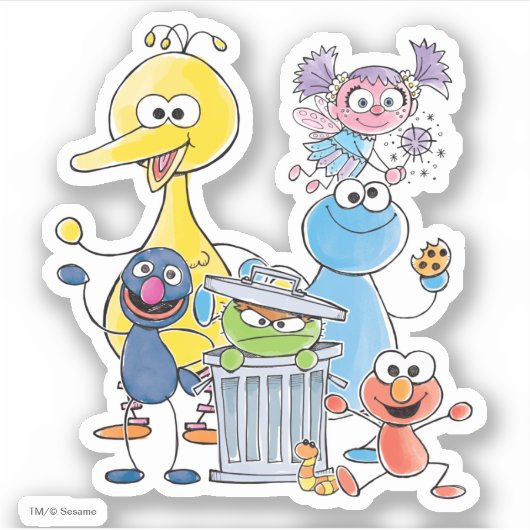 Sesame Pals Doodley Graphic Sticker (Voorkant)