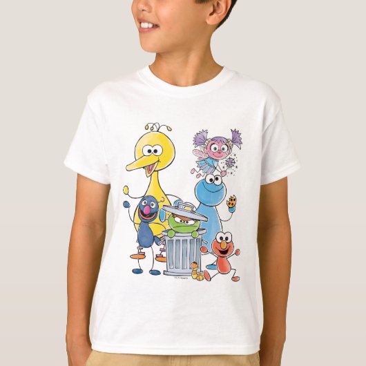 Sesame Pals Doodley Graphic T-shirt (Voorkant)