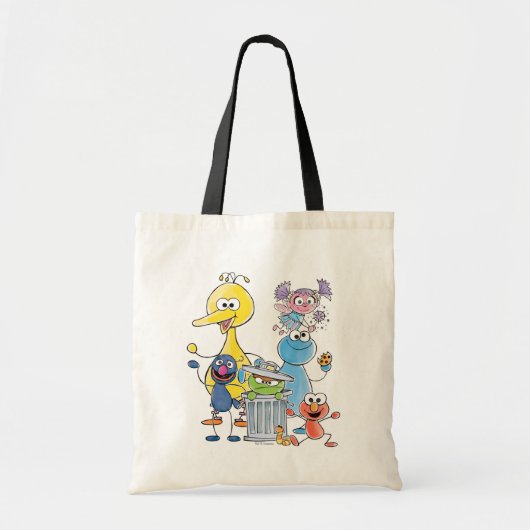 Sesame Pals Doodley Graphic Tote Bag (Voorkant)