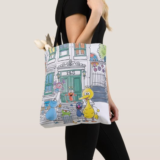 Sesame Pals Doodley Graphic Tote Bag (Dichtbij)