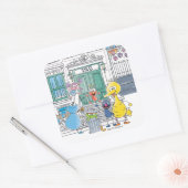 Sesame Pals Doodley Graphic Vierkante Sticker (Envelop)