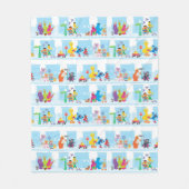 Sesame Pals loopt langs Sesamstraat Pattern Fleece Deken (Voorkant)