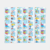 Sesame Pals loopt langs Sesamstraat Pattern Fleece Deken (Voorkant (Horizontaal))
