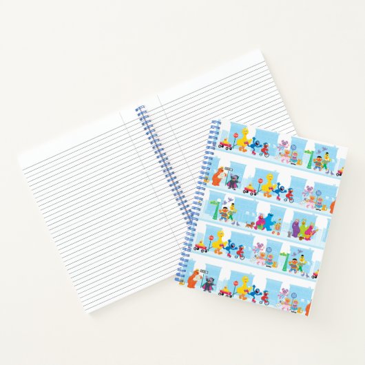 Sesame Pals loopt langs Sesamstraat Pattern Notitieboek (Binnen)