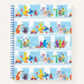 Sesame Pals loopt langs Sesamstraat Pattern Notitieboek (Voorkant)