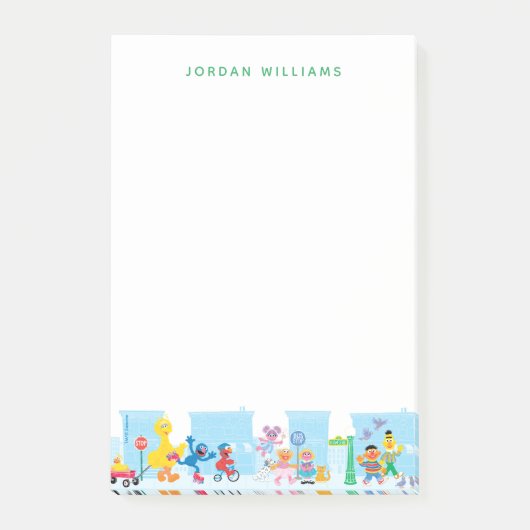 Sesame Pals loopt langs Sesamstraat Pattern Post-it® Notes (Voorkant)