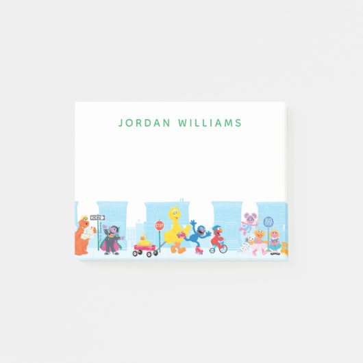 Sesame Pals loopt langs Sesamstraat Pattern Post-it® Notes (Voorkant)