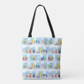 Sesame Pals loopt langs Sesamstraat Pattern Tote Bag (Achterkant)