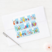 Sesame Pals Lopen Langs Sesame Straat Patroon Vierkante Sticker (Envelop)