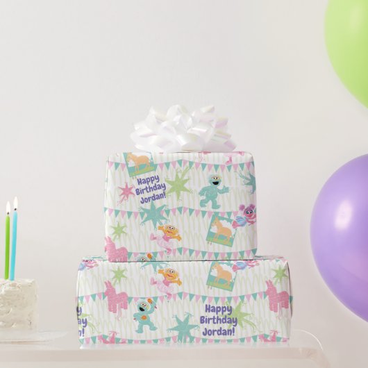 Sesame Pals Piñata Party Patroon Cadeaupapier (Feestgeschenken)