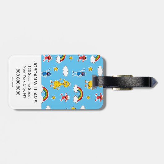 Sesame Pals Rainbow Doodley Pattern Bagagelabel (Achterkant horizontaal)