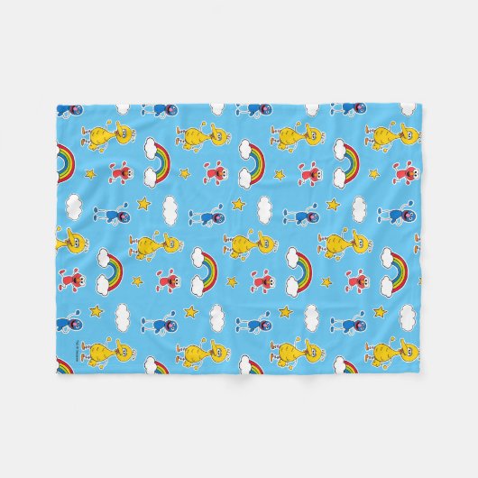Sesame Pals Rainbow Doodley Pattern Fleece Deken (Voorkant (Horizontaal))