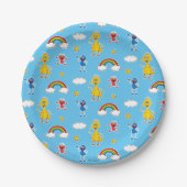 Sesame Pals Rainbow Doodley Pattern Papieren Bordje (Voorkant)