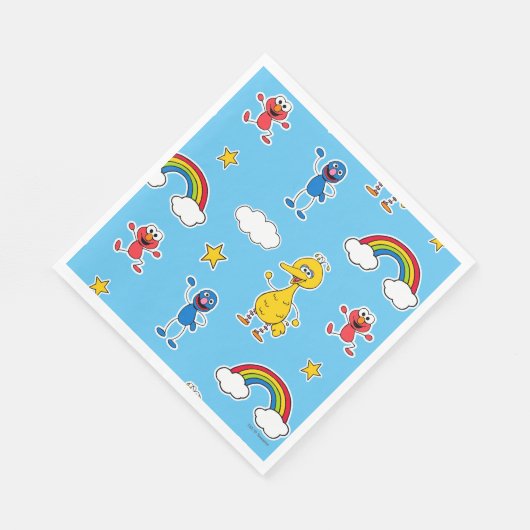 Sesame Pals Rainbow Doodley Pattern Servet (Hoek)