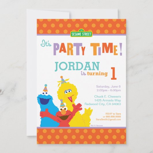 Sesame Pals Verjaardag Kaart (Voorkant)