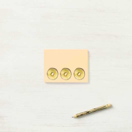 Sesame Seed Bagel NYC Bagels schrijft Post-it® Notes (Op bureau)