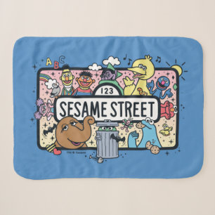 Sesame Sesame Sesame Vrienden Doodle Bord Sherpa Deken