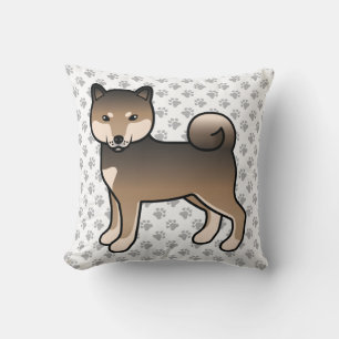 Sesame Shiba Inu Cartoon Hond & Pootjes Kussen