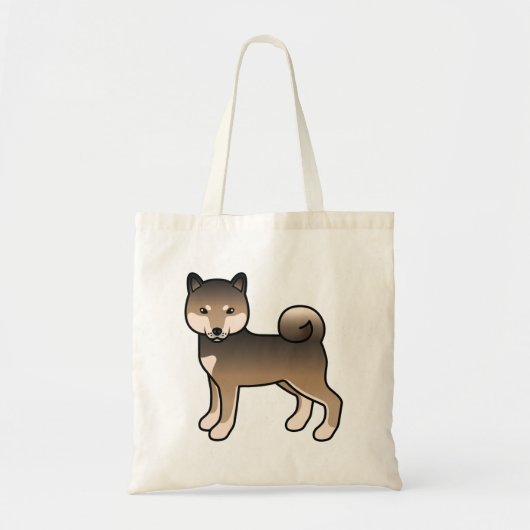 Sesame Shiba Inu Cute Cartoon Dog Illustratie Tote Bag (Voorkant)